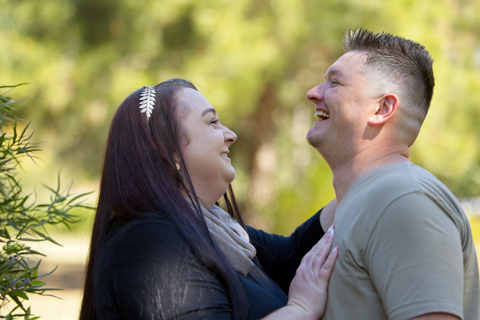 Vincent and Marinda laughing together